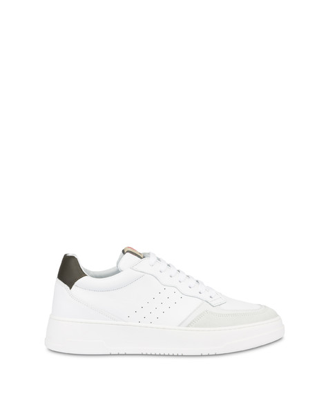 Bourton Calfskin And Split Leather Sneakers White/military Green/white/white