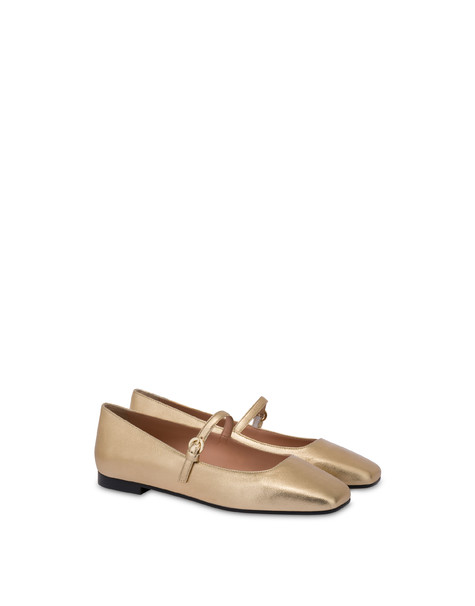 Ballerine In Nappa Laminata Nina Platino