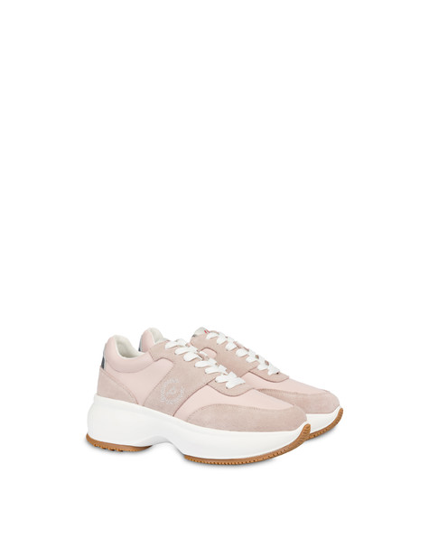 Emily Calfskin And Split-leather Sneakers Desert/desert/silver