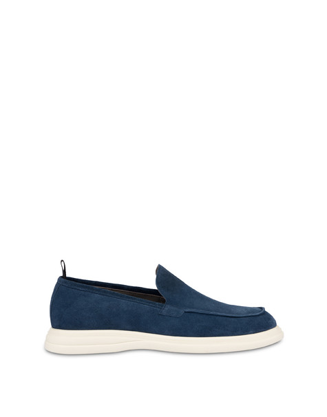 Anderson Split Leather Moccasins Blue