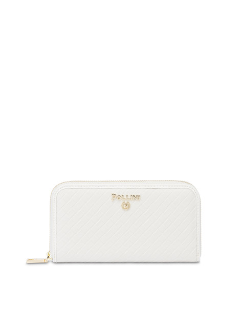 Zip Around Wallet With Woven Print Ivory/ivory