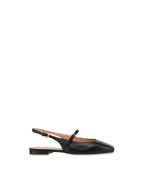 Nina Nappa Leather Slingback Ballerinas Black