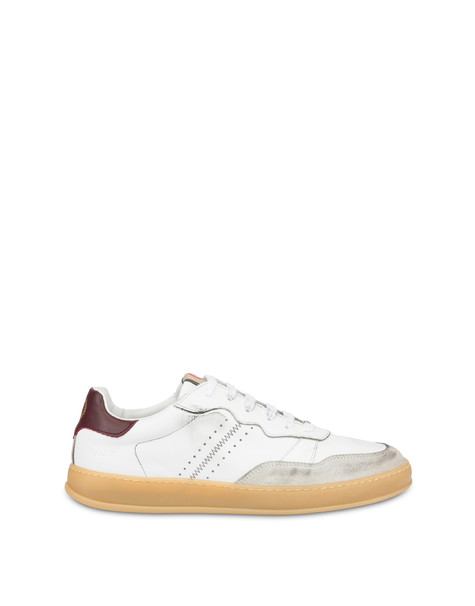 Tennis Club Calfskin And Split-leather Sneakers White/bordeaux/white