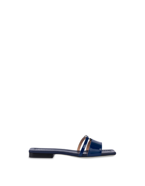 Advanced Patent Leather Mules Navy Blue