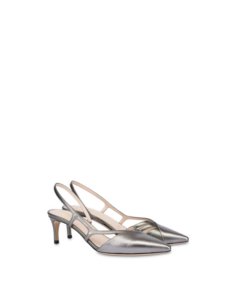 Oblique Metallic Nappa Leather Slingback 