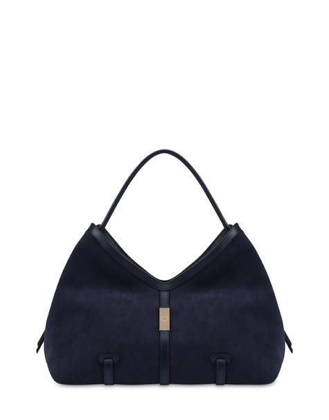 Essence Split Leather Shoulder Bag Blue