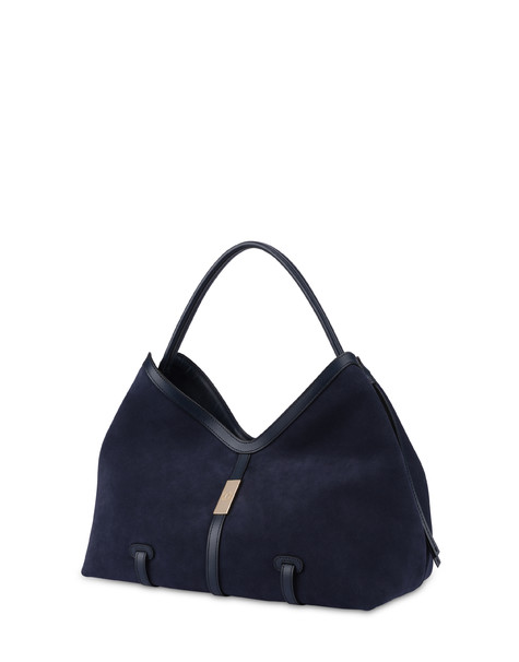 Essence Split Leather Shoulder Bag Blue