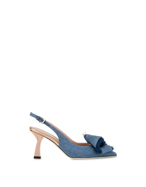 Slingback Aus Denim Ribbon Bow 