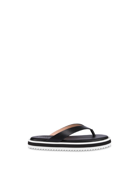 West Side Calfskin Thong Sandals Black