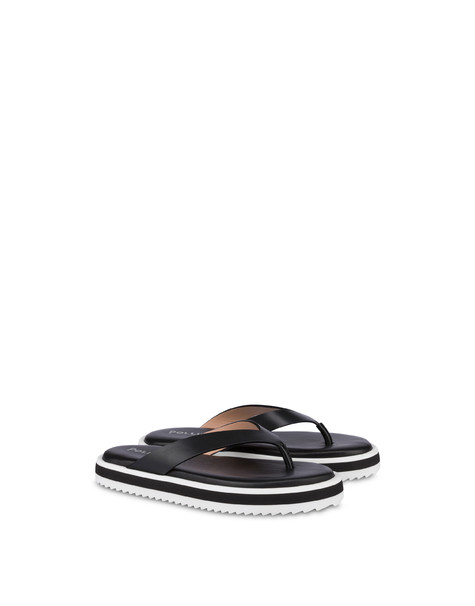 West Side Calfskin Thong Sandals Black