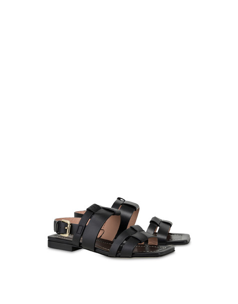 Flache Sandalen Aus Overlay-kalbsleder 