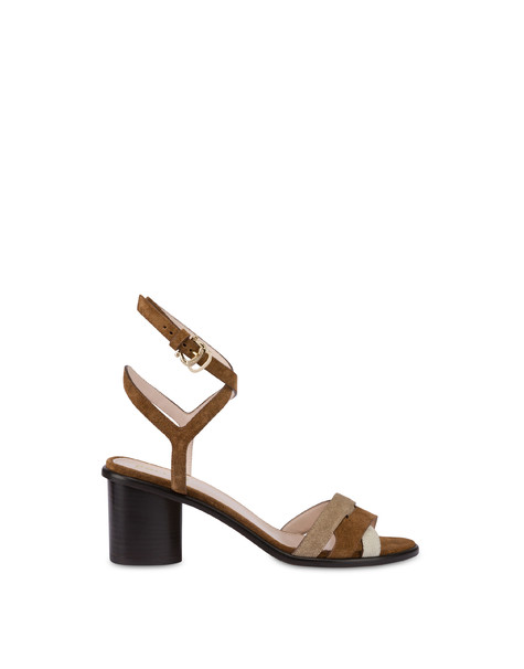 Intersection Tri-color Split Leather Sandals Moka