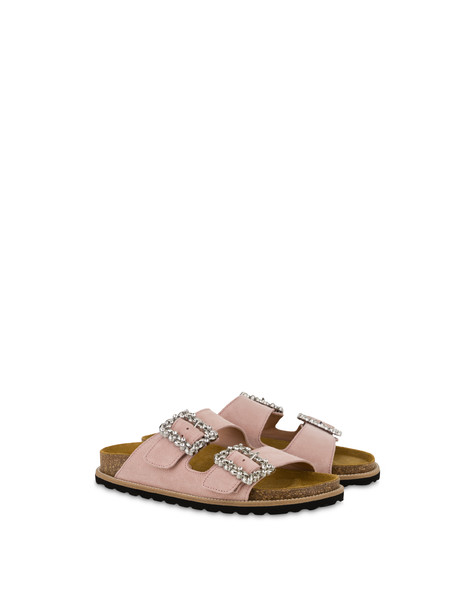 Fußbett-sandalen Aus Rosemery-spaltleder 