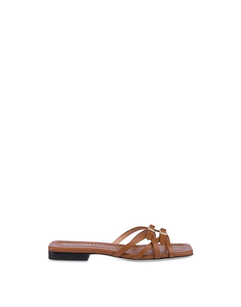 Double Calfskin Flat Sandals Rodeo