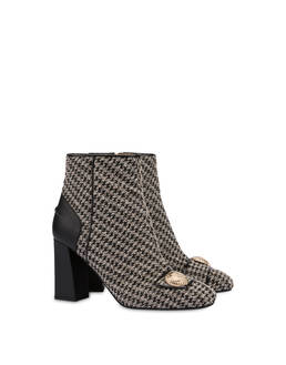 Queen houndstooth fabric wool ankle boots Photo 2