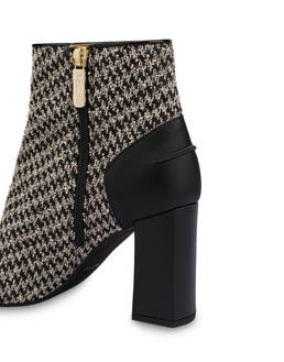 Queen houndstooth fabric wool ankle boots Photo 4