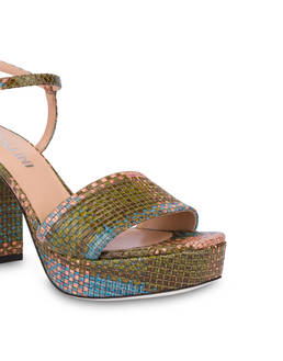 Seventies weave print high sandals Photo 4