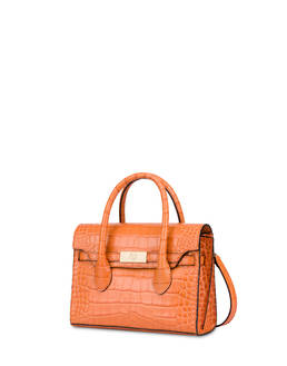 Essence double handle bag in crocodile-print calfskin Photo 2