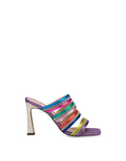 Bling Bling multicolor satin heel mules Photo 1