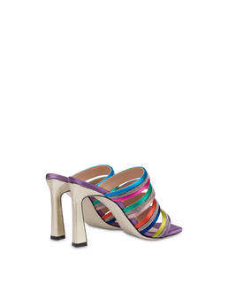 Bling Bling multicolor satin heel mules Photo 3