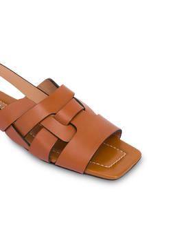 Cage cowhide flat sandals Photo 4