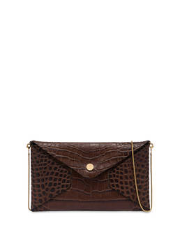 Mail clutch bag with crocodile print Photo 1