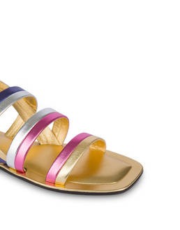 Rainbow patent nappa flat sandals Photo 4