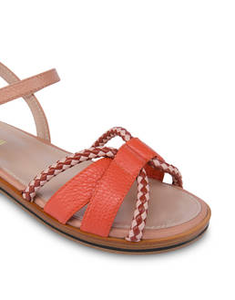 Interlude flat sandals in two-tone calfskin Photo 4