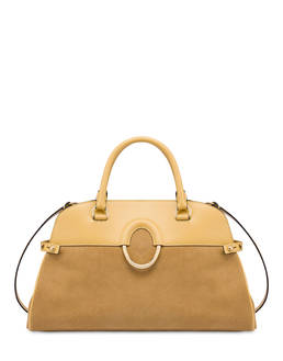 Wonder double handle bag in split-leather and calfskin Photo 1