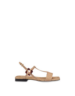 Between The Lines flat sandals in python-print calfskin Photo 1