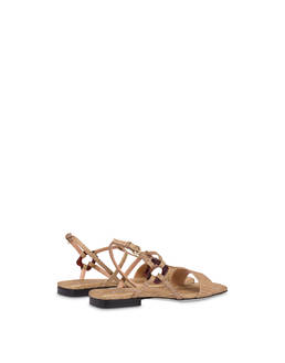 Between The Lines flat sandals in python-print calfskin Photo 3