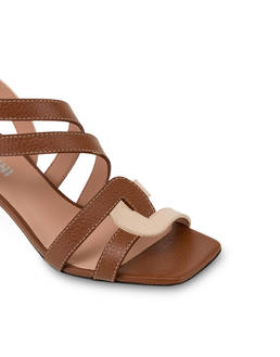 Interlock sandals in two-tone calfskin Photo 4