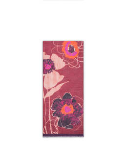 Wool scarf adorned with a painterly floral pattern Photo 1