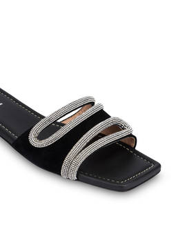 Flache Sandalen Bling Bling aus Wildleder Photo 4